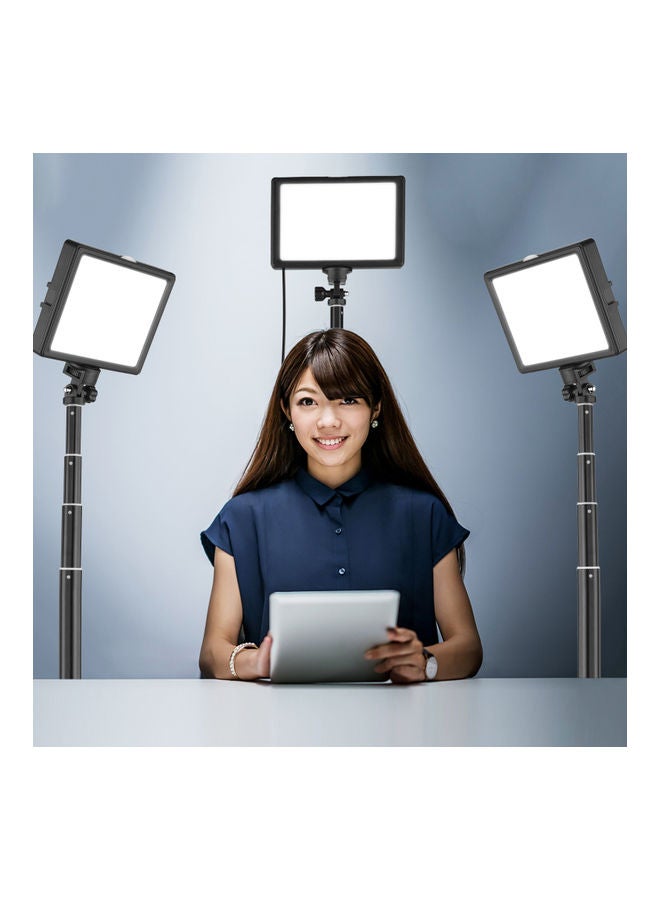 اليشمك مجموعة مصابيح LED بمنفذ USB لتصوير الفيديو مكونة من 3 قطع أسود - Image 5