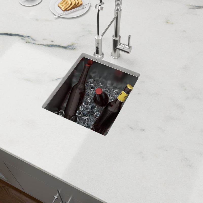 Lordear 15 Bar Sink Undermount 15x17 Inch Stainless Steel Undermount Sink Bar Prep Sink 16 Gauge R10 Round Corner Deep Single Bowl Handmade Sinks - Image 2