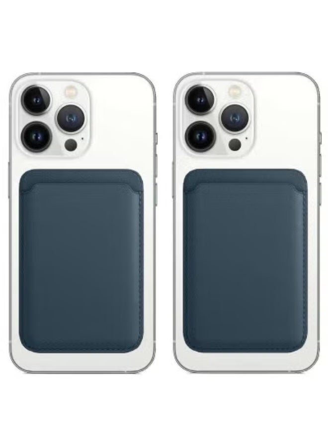 JAJEEK [2 Pack] Magnetic Card Holder Wallet for iPhone 14, 13, 12 Series | MagSafe-Compatible Slim Leather Wallet with RFID-Blocking | Strong Magnetic Grip | Minimalist Snap-On Design for Secure Card Storage | Pocket-Friendly Magnetic Wallets for iPhone - Image 1