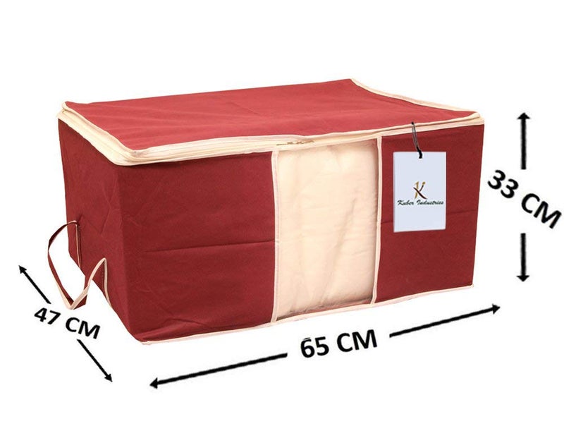 Kuber Industries 2 Piece Non Woven Underbed Storage Organiser Set Extra Large Maroon and Royal Blue CTSN077 - Image 2