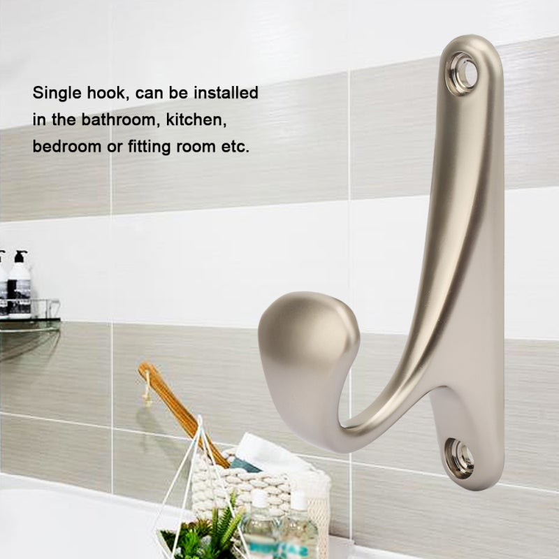 Zinc Alloy Single Hook - Sturdy Durable Wall Mount - Hanging Towel Clothes Hat for Bathroom Kitchen Bedroom - Image 4