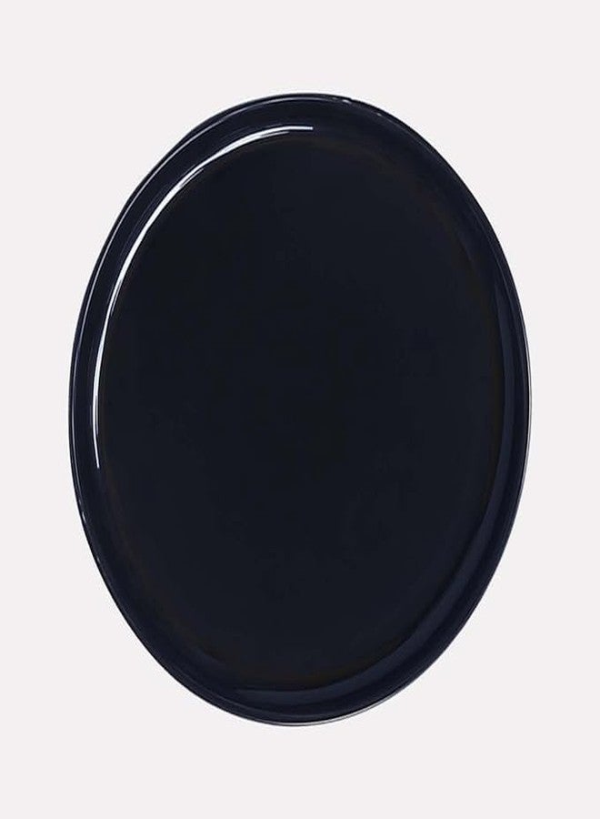 AWICKTIK Black Round Glossy Plain Design (11 Inch) Dinner Lunch Plates (Pack of 3) Dinner Plate (Pack of 3, Microwave Safe) - Image 2