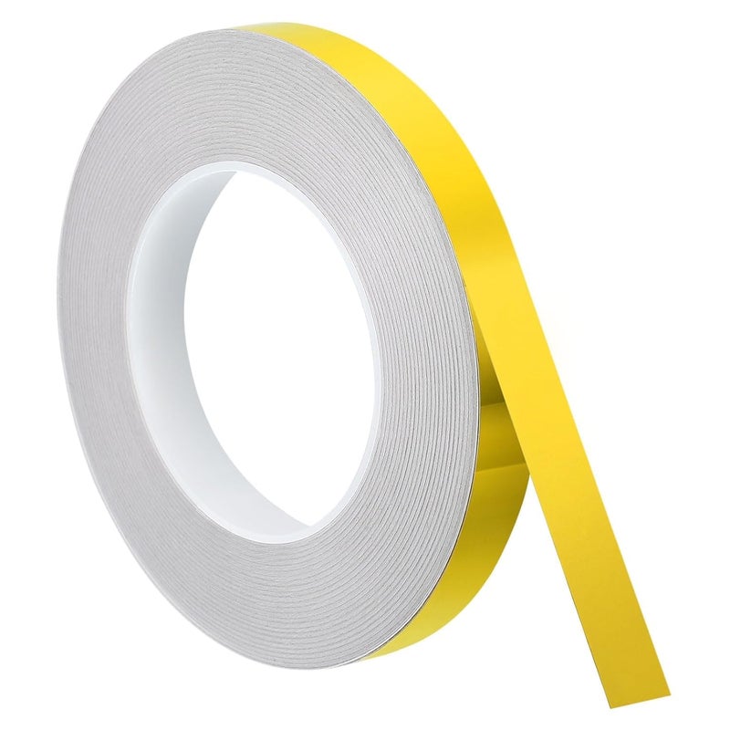 CYUTA Golden Tape (1CM x 50M) - Self-Adhesive Tiles Gap Foil Line Border Tape| Mirror Finish| DIY Craft| Decorative Floor Sealing Strip, Seam Sticker, Golden Patti for Home, Wall, Ceiling & Cabinet. - Image 1