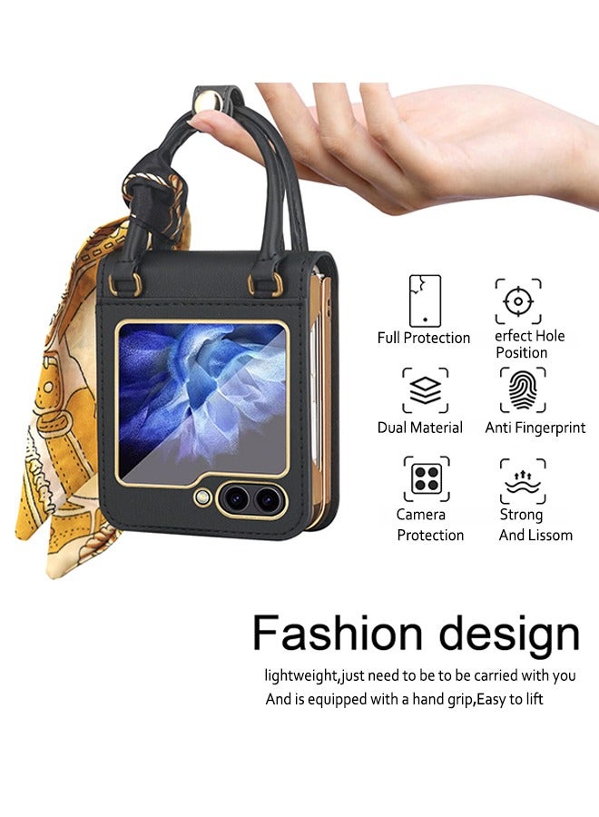 Samsung Galaxy Z Flip 5 2023 Case Cover Full Body Screen Protector with Anti-lose Strap Slim Fit Shockproof Protective Back Cover Mobile Phone Accessory for Samsung Galaxy Z Flip 5 5G - Image 2