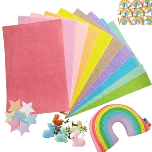 CANVASS Pastel Color Felt Fabric Stiff (Hard) – for Kids School DIY Crafts, Patchwork, Embroidery Sewing Crafting Project- 10 A4 Sheets (21X31 Cms) (Combo 2) - Image 1
