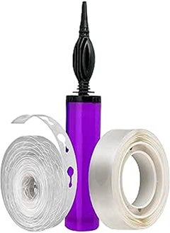 ITAF Hand Held Balloon Air Pump Inflator for Metallic Pastle Balloons, 5 Meter Balloon Arch Kit & 1 Roll of 100pc Removable Glue Dot for Decoration of Birthday/Anniversary/Baby Shower/Bachlorette