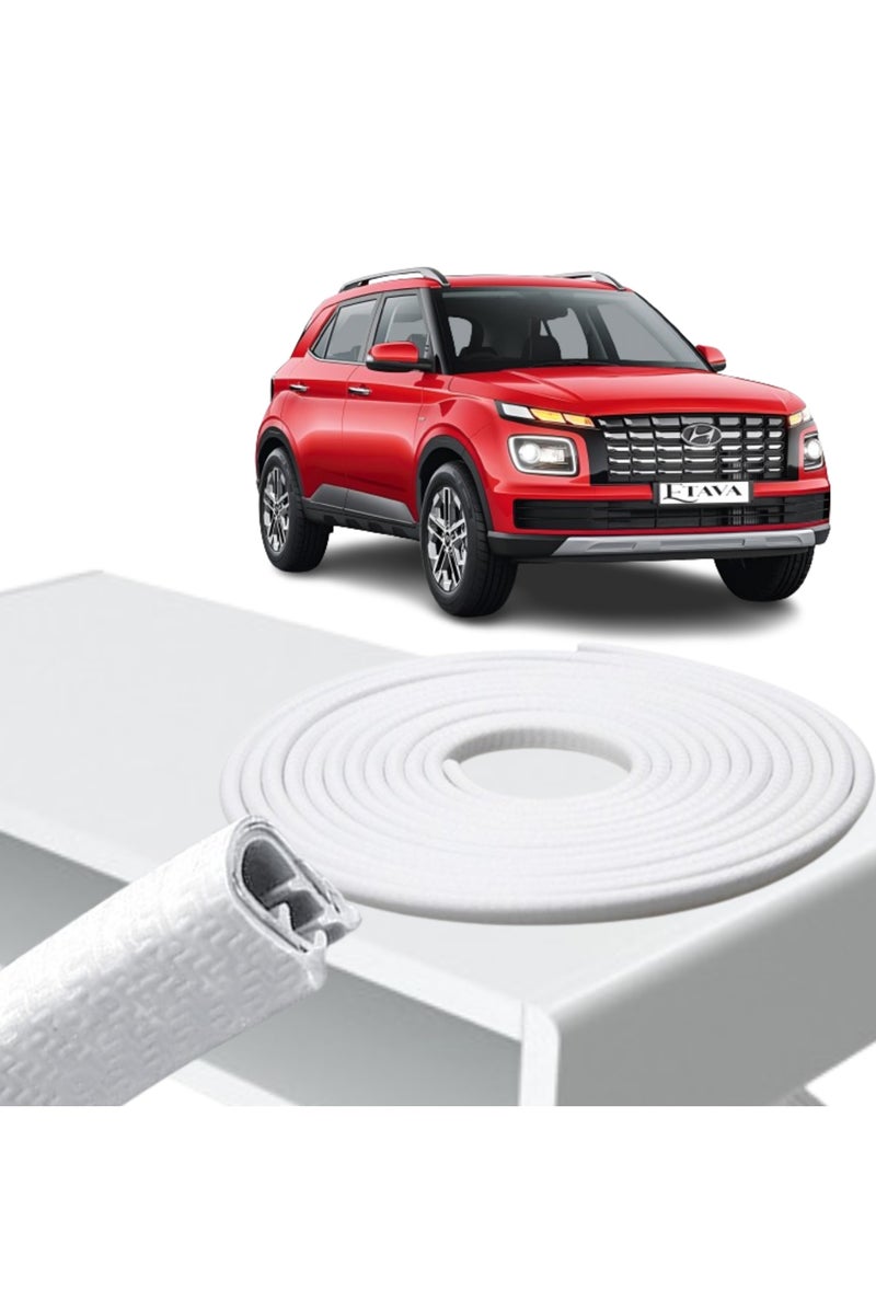 ETAVA Car Door Edge Guards (5 Meter) | U Shape Car Door Edge Trim | Universal Fit Rubber Seal Protector – No Glue Required – White - Image 1