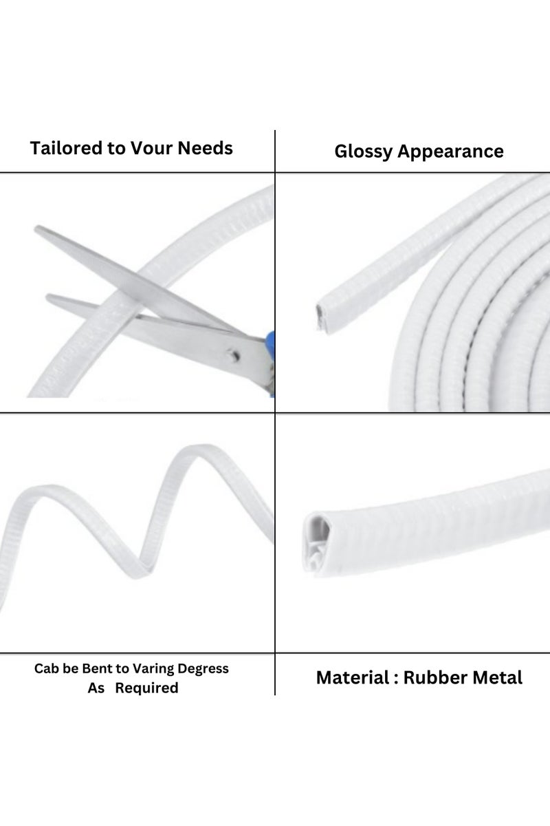 ETAVA Car Door Edge Guards (5 Meter) | U Shape Car Door Edge Trim | Universal Fit Rubber Seal Protector – No Glue Required – White - Image 3