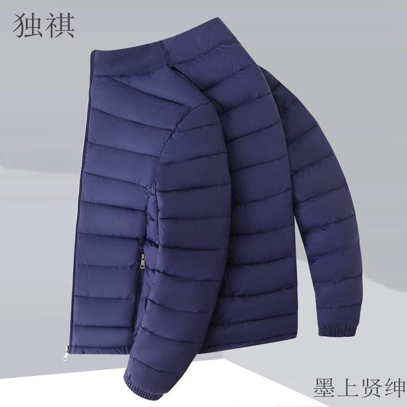 Men'S Lightweight Cotton-Padded Jacket 2023 Short Fashion Casual Stand Collar Thin Lightweight Warm Plus Size Cotton-Padded Jacket - Image 2