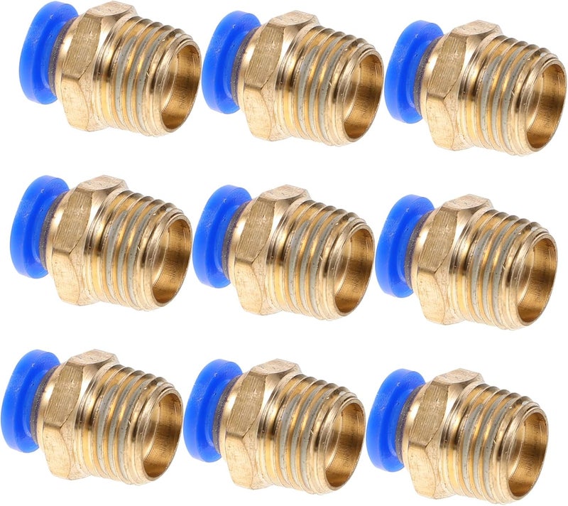 VOSAREA 10Pcs Quick Connect Air Fittings Crimp Hose Connectors Straight Coupling for Industrial Projects Pressure Washer Accessories Easy Installation and Leak - Image 1
