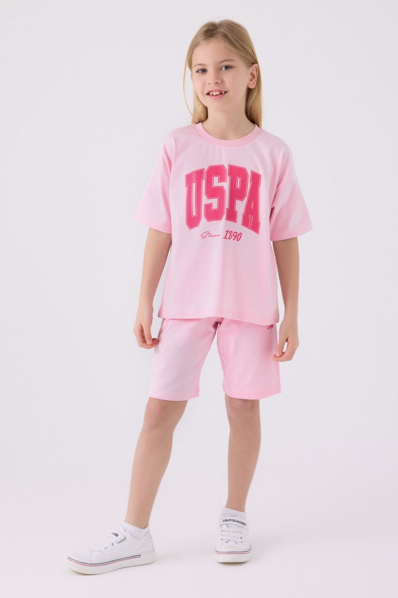 U.S. Polo Assn. Girls' Dusty Pink Bermuda Set  - Image 1