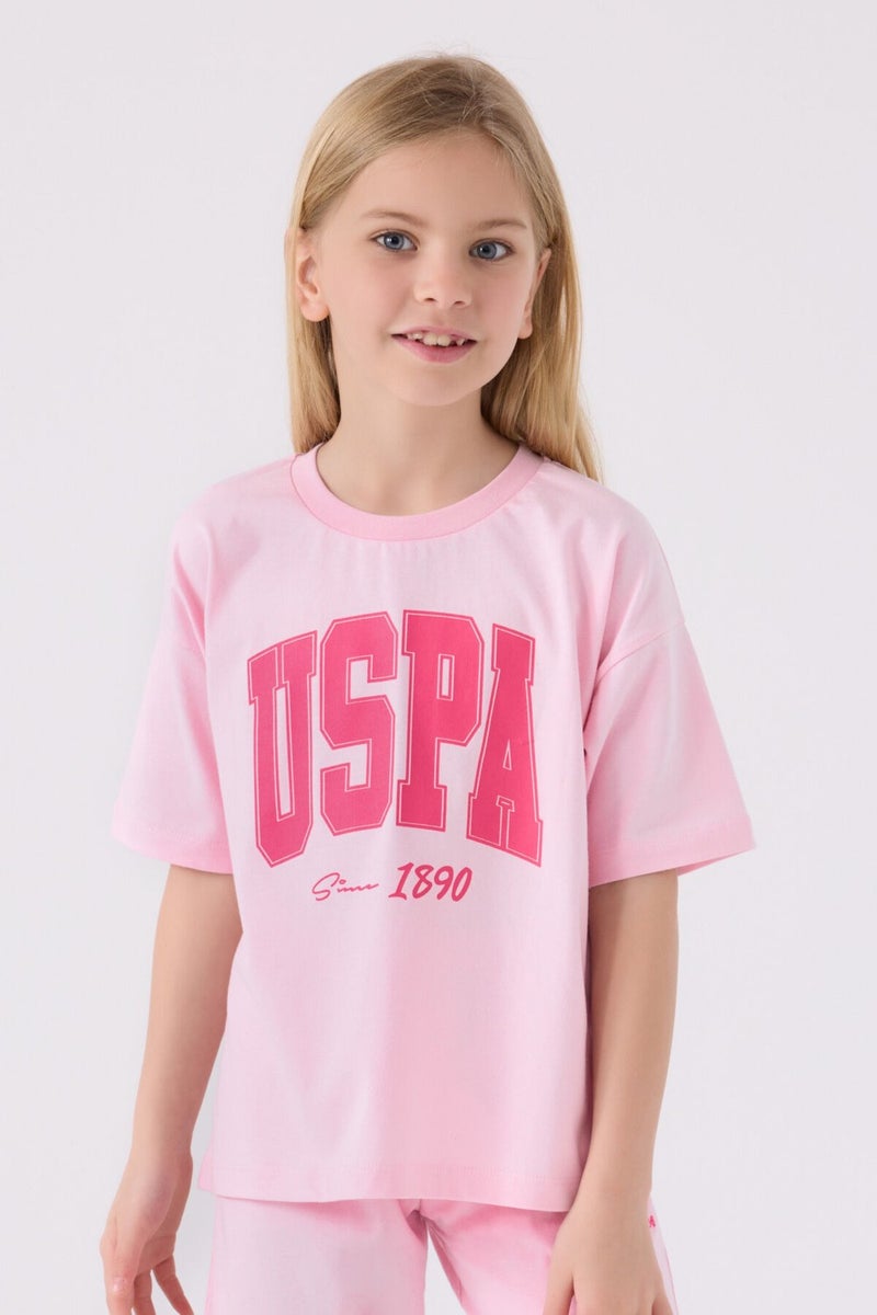 U.S. Polo Assn. Girls' Dusty Pink Bermuda Set  - Image 2
