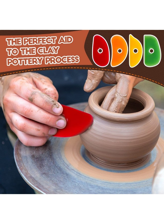 Sherr 12 Pcs Soft Rubber Rib For Pottery Clay Silicone Ceramics Tools Multi Styles Pottery Rubber Clay Ceramic Ribs For Diy Smooths Shapes Sculpting Pottery Ceramics Clay Tool (Classic Color Classic Style) - Image 3