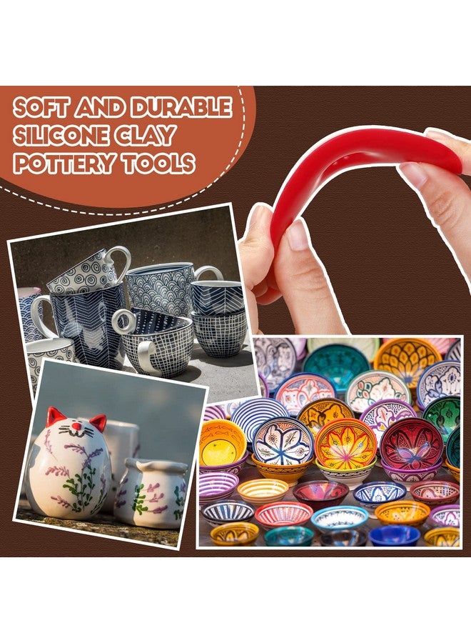 Sherr 12 Pcs Soft Rubber Rib For Pottery Clay Silicone Ceramics Tools Multi Styles Pottery Rubber Clay Ceramic Ribs For Diy Smooths Shapes Sculpting Pottery Ceramics Clay Tool (Classic Color Classic Style) - Image 4