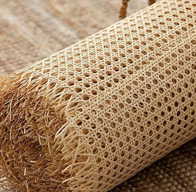 AJ Cane Store Cane Mesh Weaving Geometric Mat Roll for Furnishing Multicolor and Size (18 x 36, Natural Wood) - Image 2