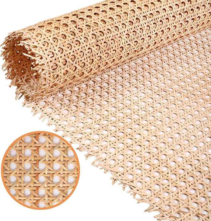 AJ Cane Store Cane Mesh Weaving Geometric Mat Roll for Furnishing Multicolor and Size (18 x 36, Natural Wood) - Image 3