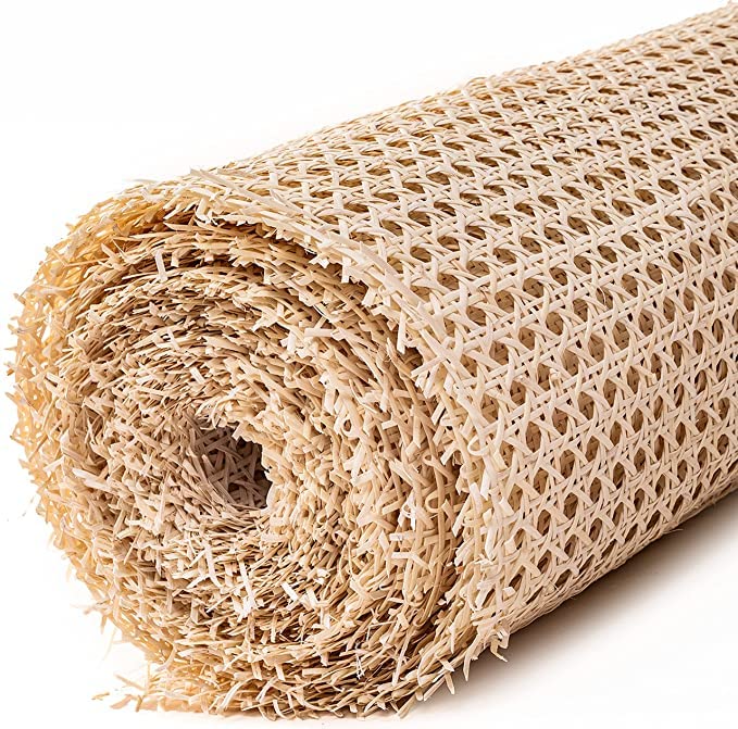 AJ Cane Store Cane Mesh Weaving Geometric Mat Roll for Furnishing Multicolor and Size (18 x 36, Natural Wood) - Image 1