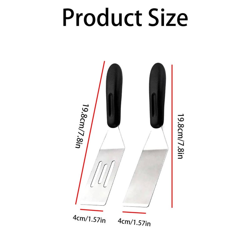 zuylikxy 4 Piece Mini Metal Spatula Set, Small Stainless Steel Serving and Cooking Turners for Brownies, Cookies, Lasagna, Pancakes, and Cake - Image 2
