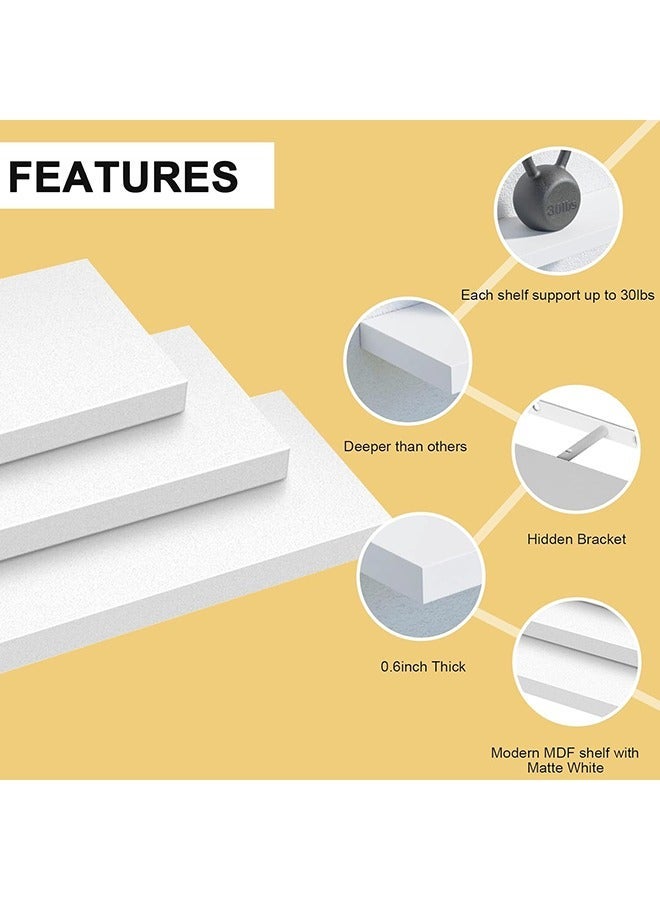 White Three-Layer Floating Shelves, Decorative Wall Bathroom Hanging Set, Kitchen Living Room/Kitchen/Bedroom Storage - Image 2