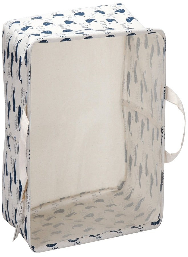 Sea Team 16.5" x 11.8" x 9.8" Square Natural Linen & Cotton Fabric Storage Bins Shelves Storage Baskets Organizers for Nursery & Kid's Room (Whale) - Image 3