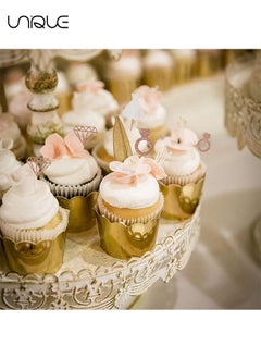 Unique 24pcs Bride To Be Cupcake Topper Sparkling Glitter Rose Gold Diamond Ring Wedding Dress Cake Toppers for Engagement Wedding Bachelorette Party Bridal Shower Party Decoration  - Image 3