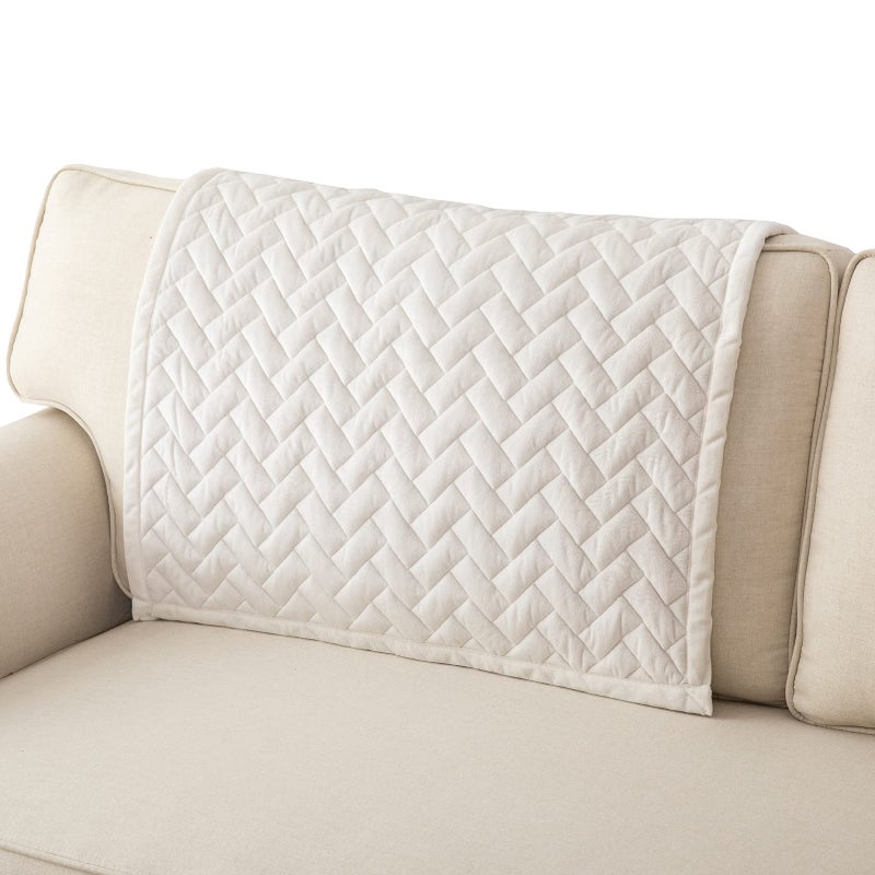 Eismodra Couch CoverSectional Couch CoversSofa Covers for 3 Cushion CouchAntiSlip Sofa Slipcovers for Dogs Cats Kids Loveseat Recliner L Shaped Armrest BackrestWhite 36x36Only 1 Piece