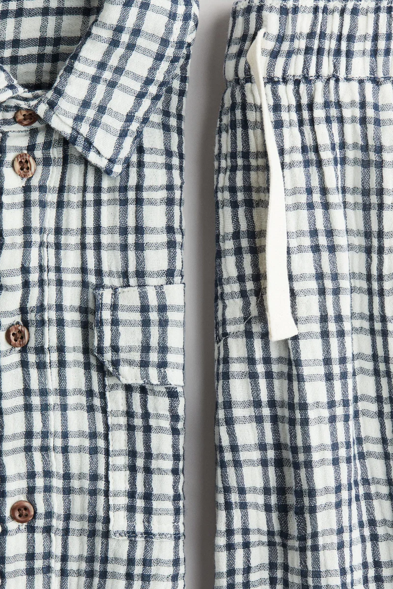 اتش اند ام طقم من قطن موسلين - قطعتين