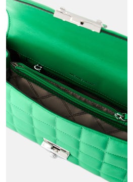Michael Kors Women Quilted Shoulder Bag 15 H x 23 L x 5 w cm, Green  - Image 4