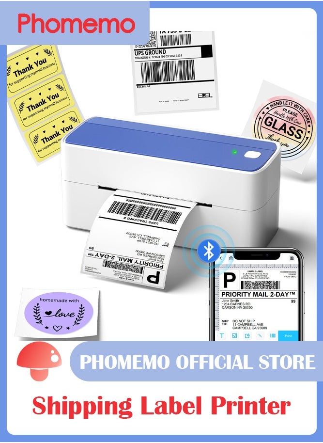 phomemo - 241-BT Bluetooth Thermal Label Printer, 4X6" Wireless Shipping Label Printer for Small Business, Label Printer for Shipping Packages, Compatible with iPhone, Android (Dark Blue) - Image 1