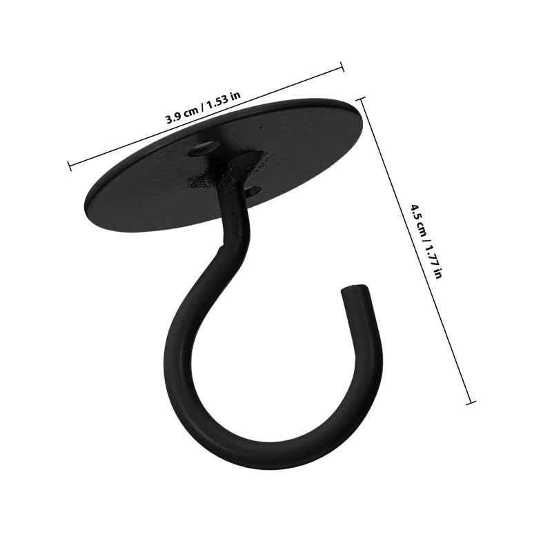3 Pack Black Ceiling Hooks For Hanging Plants Baskets Wind Chimes Flower Pots - Image 3