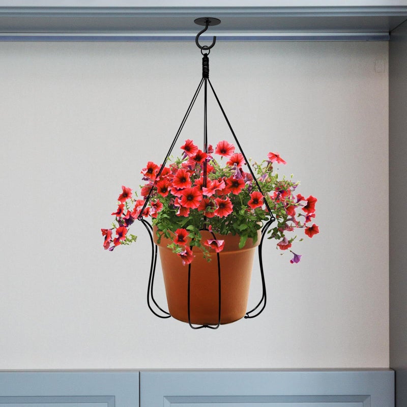 3 Pack Black Ceiling Hooks For Hanging Plants Baskets Wind Chimes Flower Pots - Image 4