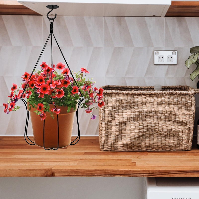 3 Pack Black Ceiling Hooks For Hanging Plants Baskets Wind Chimes Flower Pots - Image 5