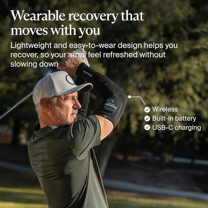 Theragun Therabody RecoveryPulse Arm  Compression and Vibration Sleeve for On The Go Relief Reduce Soreness and Pain in Arms Increase Flexibility Medium - Image 5