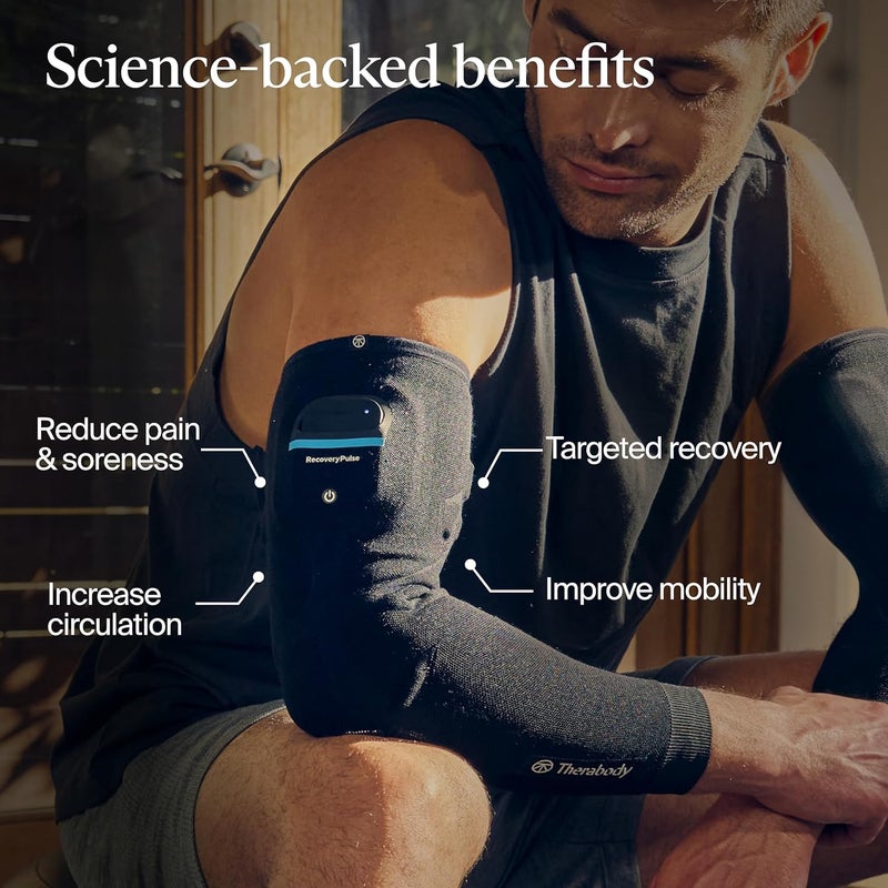 Theragun Therabody RecoveryPulse Arm  Compression and Vibration Sleeve for On The Go Relief Reduce Soreness and Pain in Arms Increase Flexibility Medium - Image 3