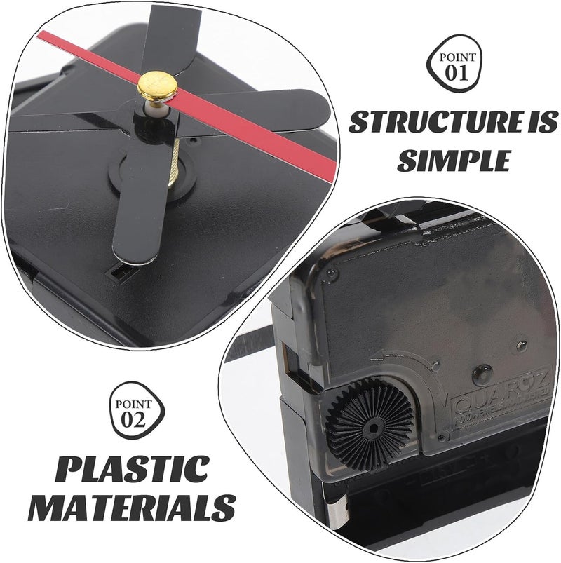 Gadpiparty DIY Clock Movement Mechanism Replacement Kit Silent Battery Operated Repair Parts for Frameless Wall Hanging Clocks Lightweight - Image 3