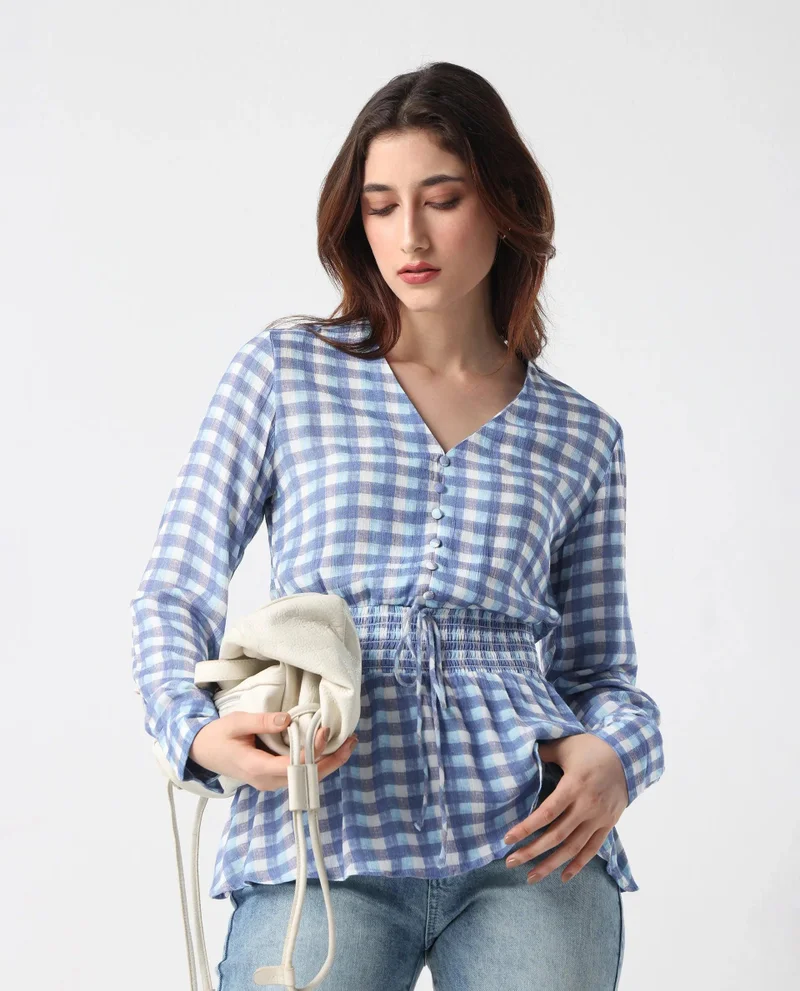 ريريزم Women's Flannel Print Top