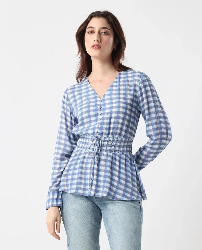 ريريزم Women's Flannel Print Top