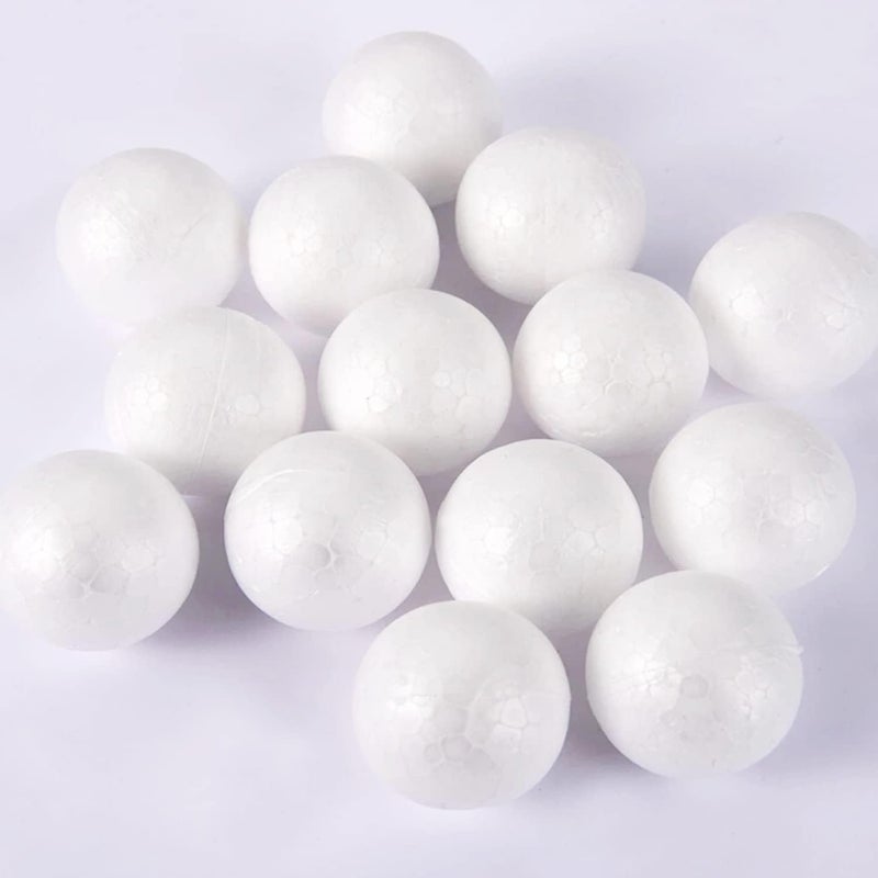 hesmartly 9 Pack 3 Inch Craft Foam Balls,White Polystyrene Smooth Round Balls and 2 Pieces Painting Brushes for DIY Projects Arts and Crafts Supplies - Image 2