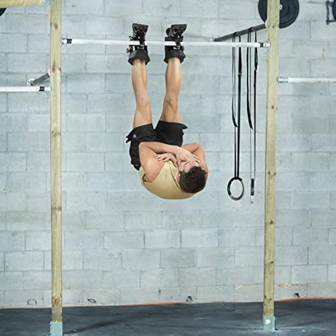 rayihni Hanging Pull Up Boots,1 Pair Black Anti Gravity Inversion Hang Up Boots Therapy Gym Fitness Physio Hang Spine Posture With Comfortable Foam Padding And Safe Locking Clips - Image 4