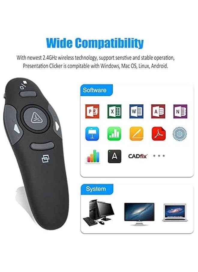 Generic - Presentation Clicker, Presenter Remote Clicker for Presentation Remote, PPT Clicker 2.4GHz USB Presentation Clicker for Computer, Laptop, Keynote - Image 1