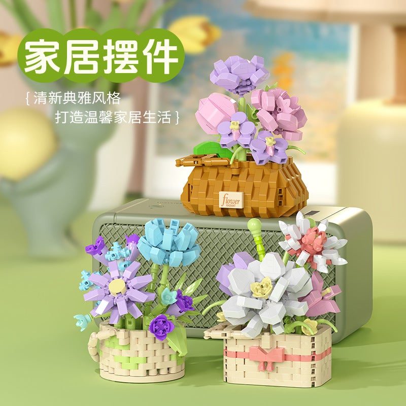مجموعة مكعبات بناء زهور DIY للبنات - Image 4