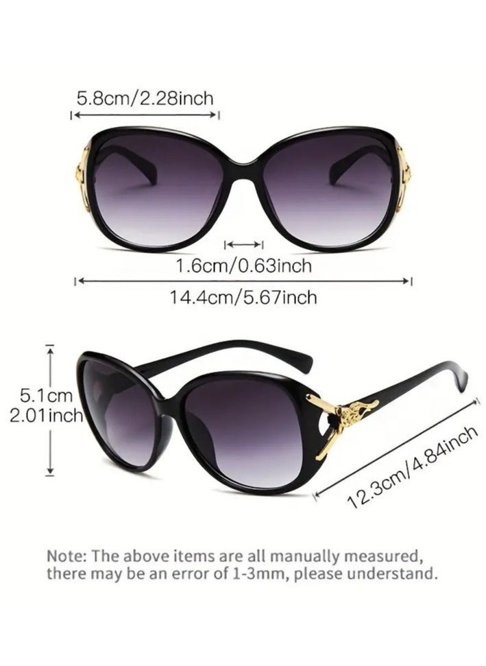 Ucanbe - Fox Decor Round Fashion Sunglasses: Gradient Lens Casual Outdoor Eyewear for Women's Travel Beach Adventures - Image 1
