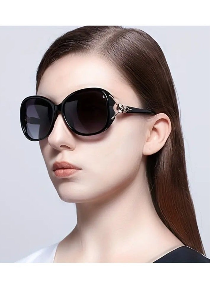 Ucanbe - Fox Decor Round Fashion Sunglasses: Gradient Lens Casual Outdoor Eyewear for Women's Travel Beach Adventures - Image 1