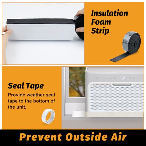 LBG Products Foam Block for U-Shape Window AC Units, 2 Pack with Weather Seal Strip, Prevents Cold Air Leakage, Compatible with Midea, Winter/Summer - Image 4