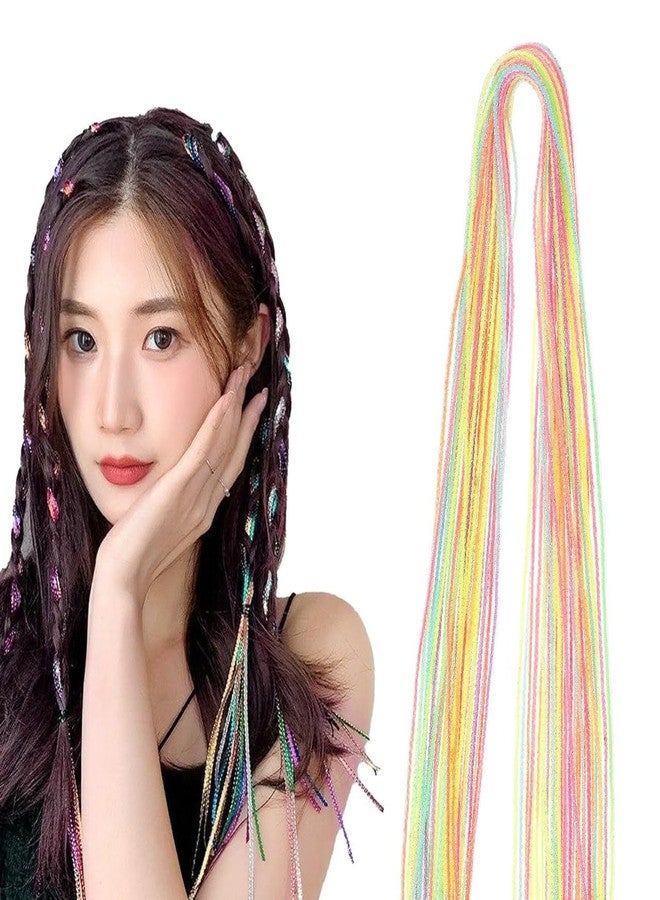 FICTIOUS Twist & Shine Gradient Hair Ropes - Multicolor Braiding Strings for Women and Girls, Ideal for Bohemian Hairstyles, Casual Outfits, Party Styling & Cultural Events(Multicolor 24PCS) - Image 1
