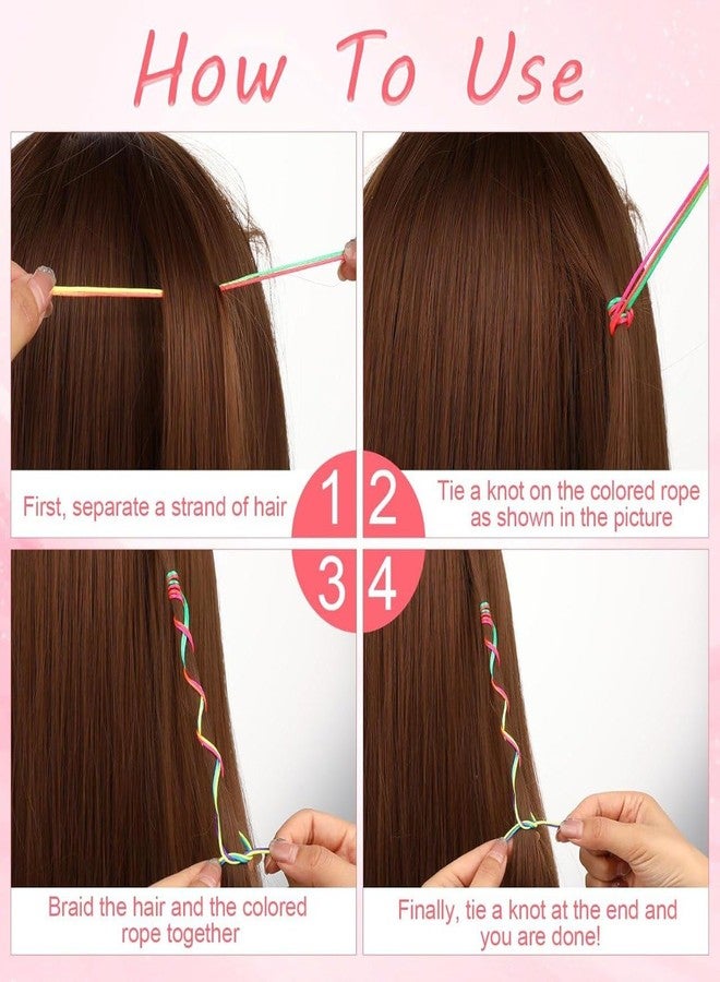FICTIOUS Twist & Shine Gradient Hair Ropes - Multicolor Braiding Strings for Women and Girls, Ideal for Bohemian Hairstyles, Casual Outfits, Party Styling & Cultural Events(Multicolor 24PCS) - Image 3