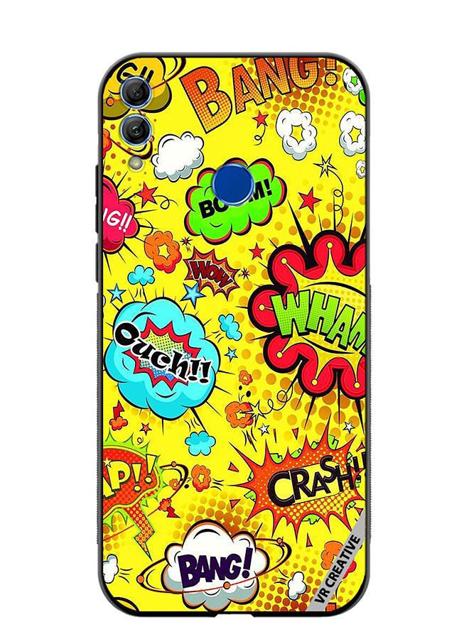 Protective Case Cover For Honor 10 Lite Multiple Stickers Design Multicolour