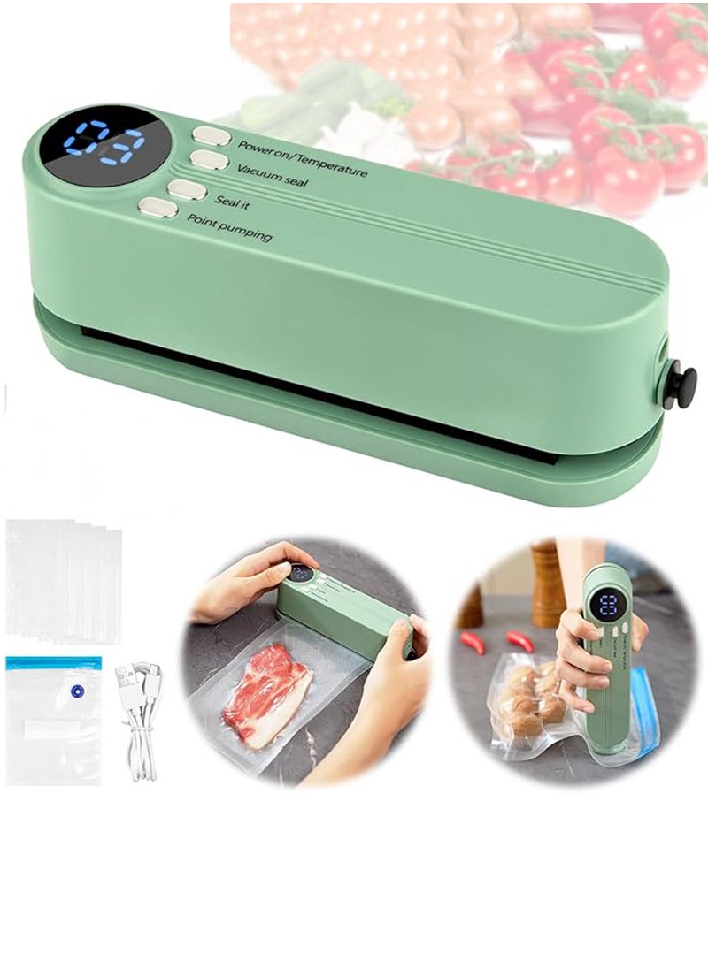 HANAMICHI Portable Mini Food Vacuum Sealer Rechargeable Food Preservation Machine Dry and Wet Preservation Sealing Fully Automatic Sealing Machine  - Image 1