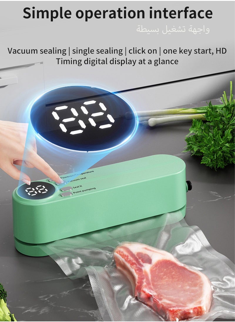 HANAMICHI Portable Mini Food Vacuum Sealer Rechargeable Food Preservation Machine Dry and Wet Preservation Sealing Fully Automatic Sealing Machine  - Image 5