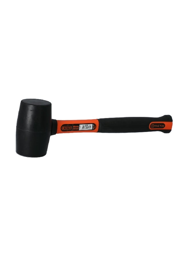 Tactix Ergonomically Designed Rubber Mallet Hammer Black and Orange 16 oz 223007 - Image 2